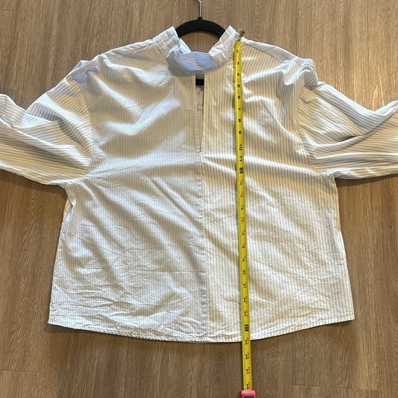 Zara Women Tunic Top Small Blue & White Stripe Business Causal Contemporary - Picture 13 of 14